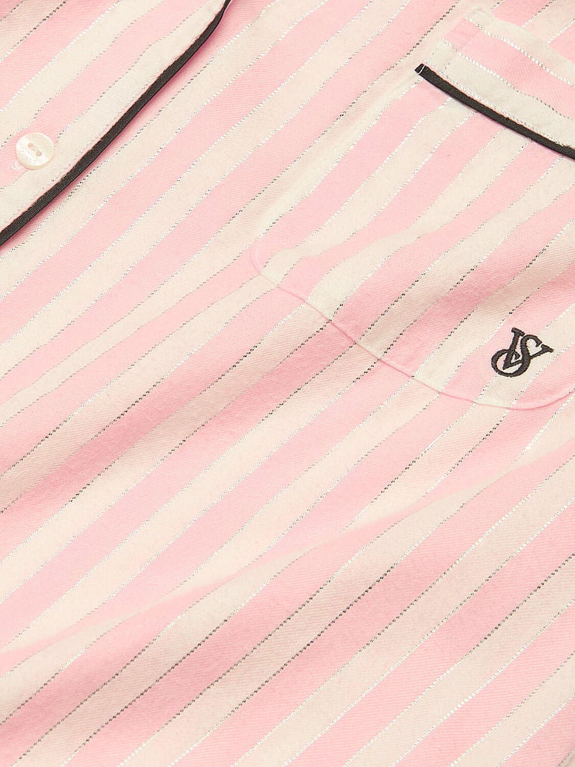 vs Victoria's Secret Flannel Long Pajama Set Pretty Blossom Shimmer 4 of 4 