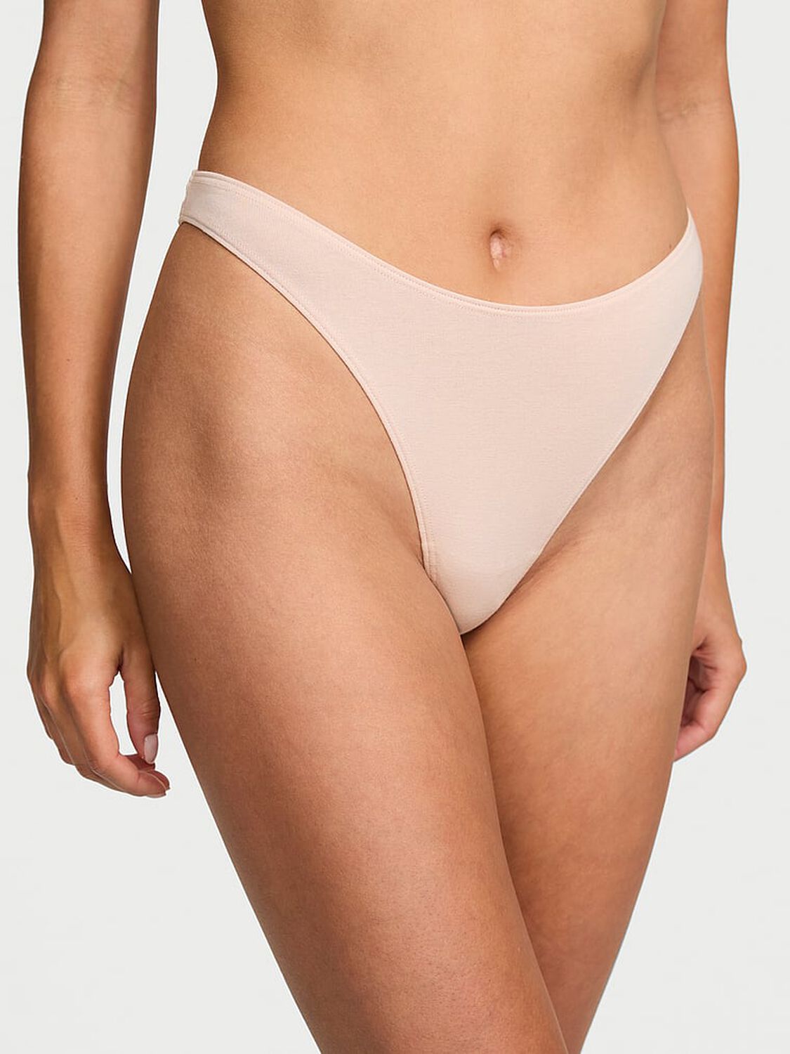 vs Victoria's Secret Stretch Cotton High-Leg Scoop Thong Panty Glaze 1 of 3 