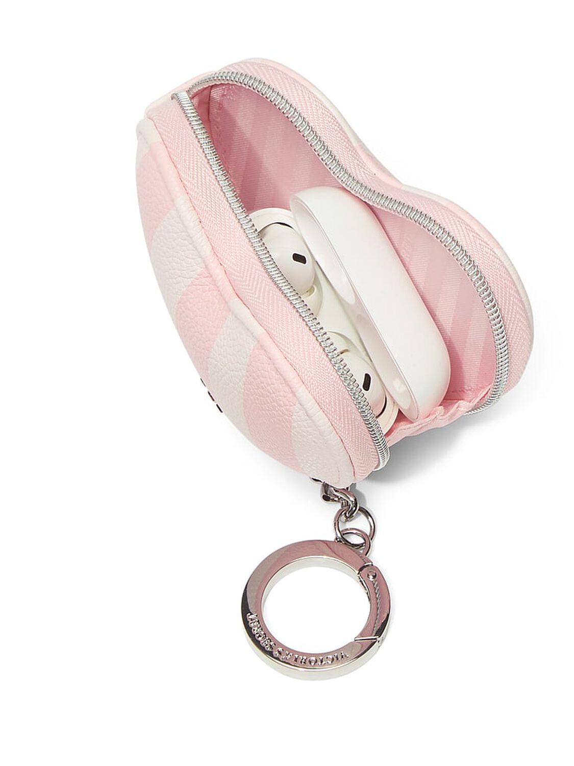 vs Victoria's Secret Heart Pouch Keychain Heritage Stripe 3 of 3 