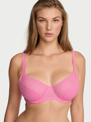 Dot Geo Lace Unlined Balconette Bra