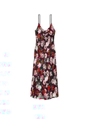 Atelier Victoria's Secret Noir Burnout Satin Plunge Gown
