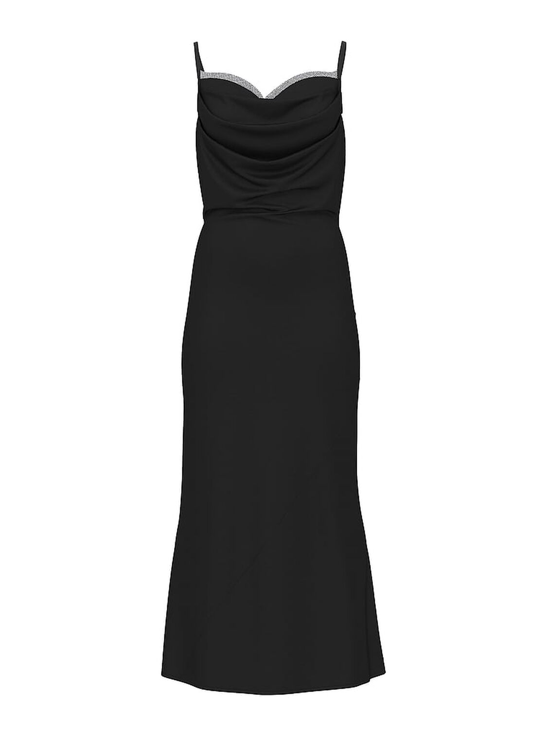 vs Very Sexy Satin Sparkle Draped Maxi Slip Black 1 of 1 
