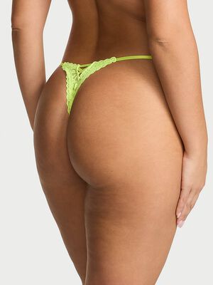 Lace Strappy-Back String Thong Panty