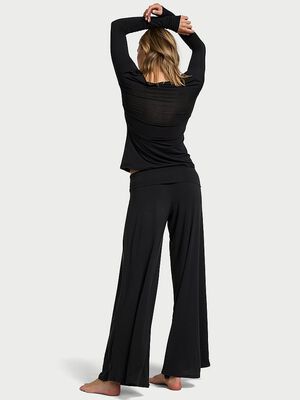 Luxe Cashmere Blend Wide-Leg Pants