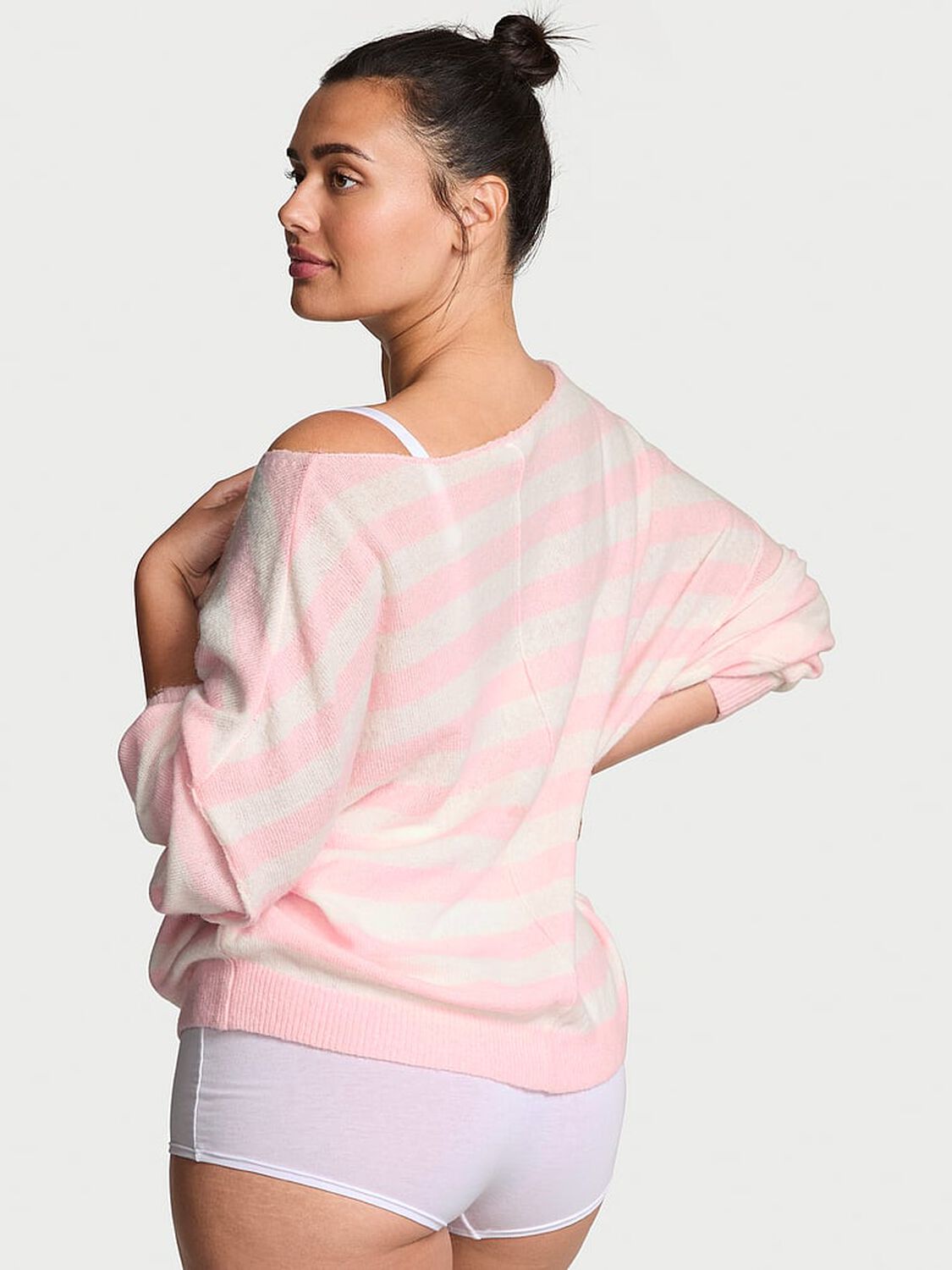 vs Victoria's Secret Luxe Knit Boatneck Sweater Pretty Blossom Stripes 2 of 2 