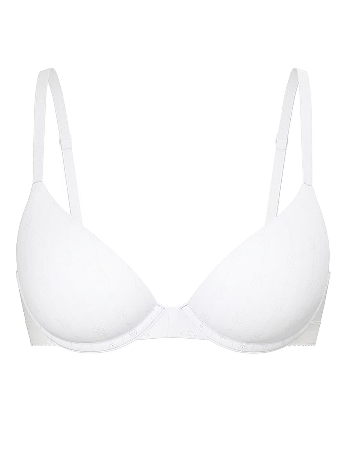vs The T-Shirt Pointelle Logo Lightly Lined Demi Bra Vs White 3 of 3 