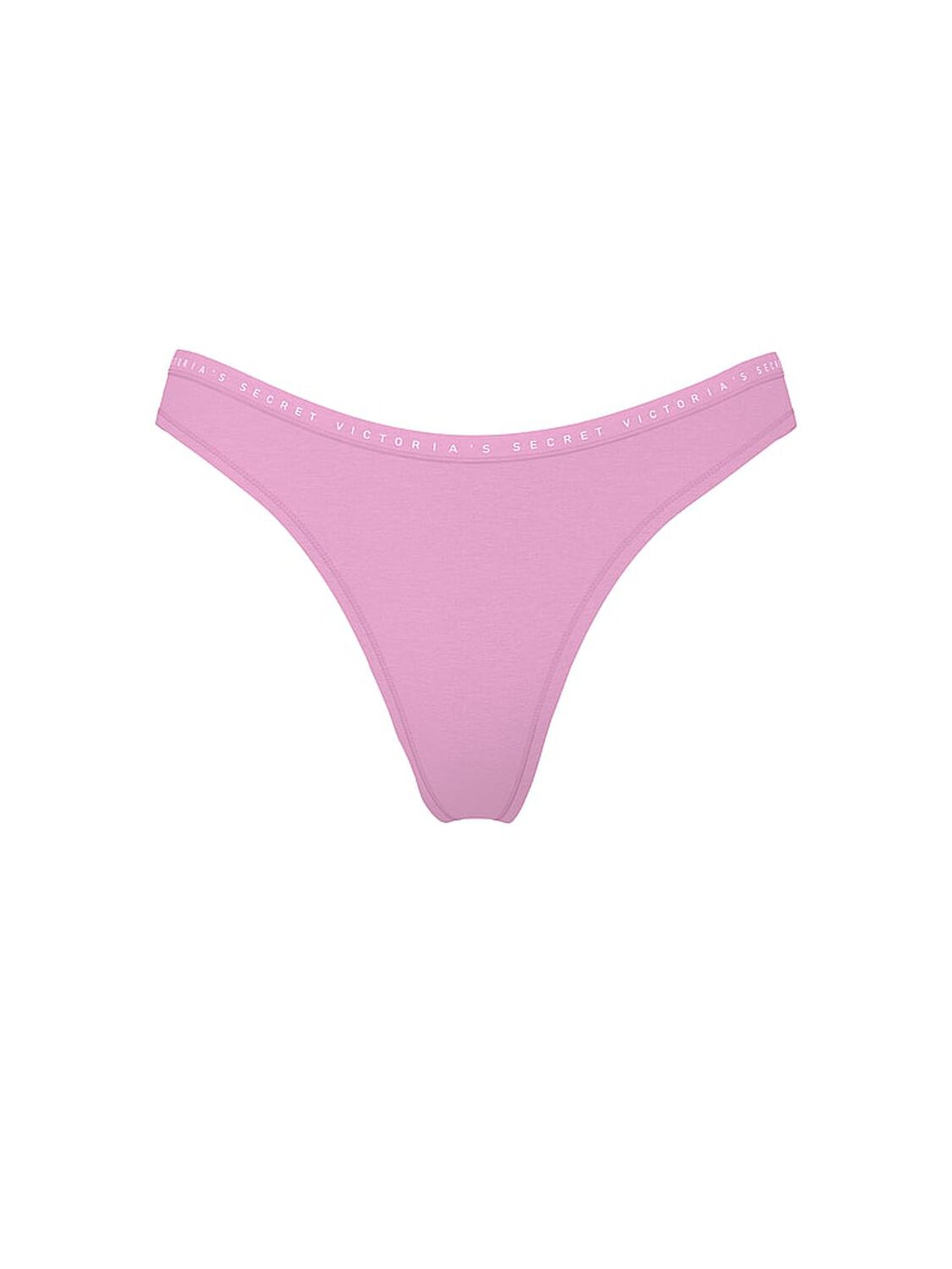 vs Victoria's Secret Stretch Cotton High-Leg Scoop Thong Panty Bikini Pink 3 of 3 