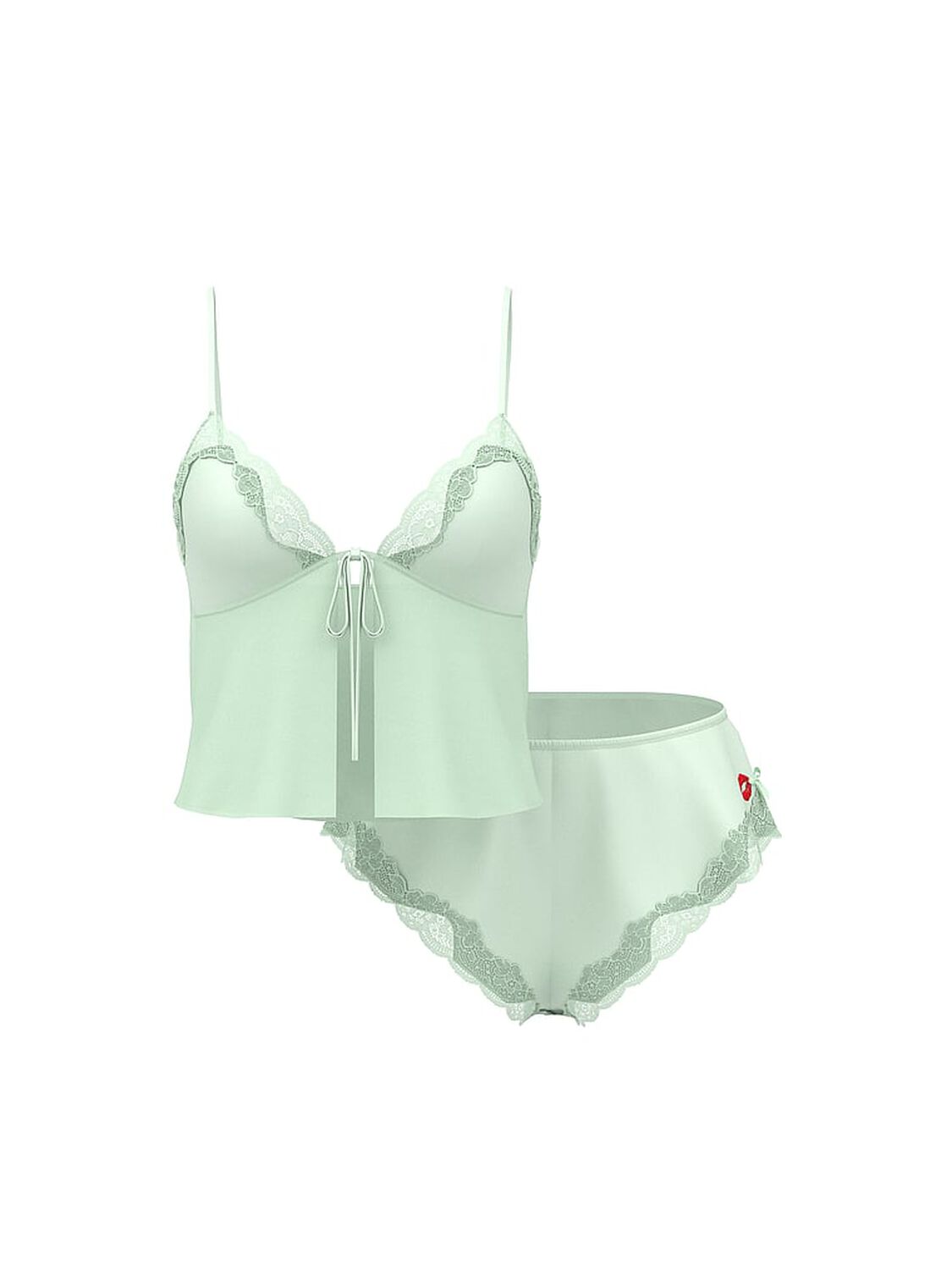 vs Victoria's Secret Tease Satin & Chiffon Flyaway Cami Set Mint 3 of 3 