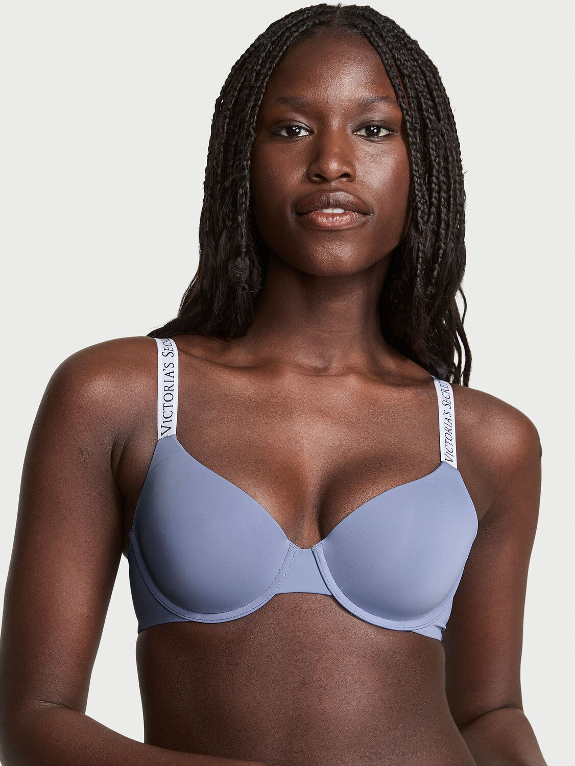 vs The T-Shirt Lightly Lined Demi Bra Smokey Blue 1 of 3 