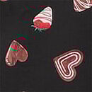 Glazed Satin Long Pajama Set, BLACK CHOCOLATE STRAWBERRIES, swatch