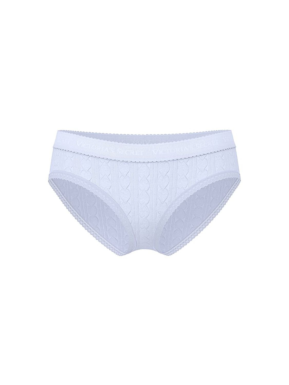 vs Cotton Logo Heart Pointelle Hiphugger Panty Soft Iris 3 of 3 