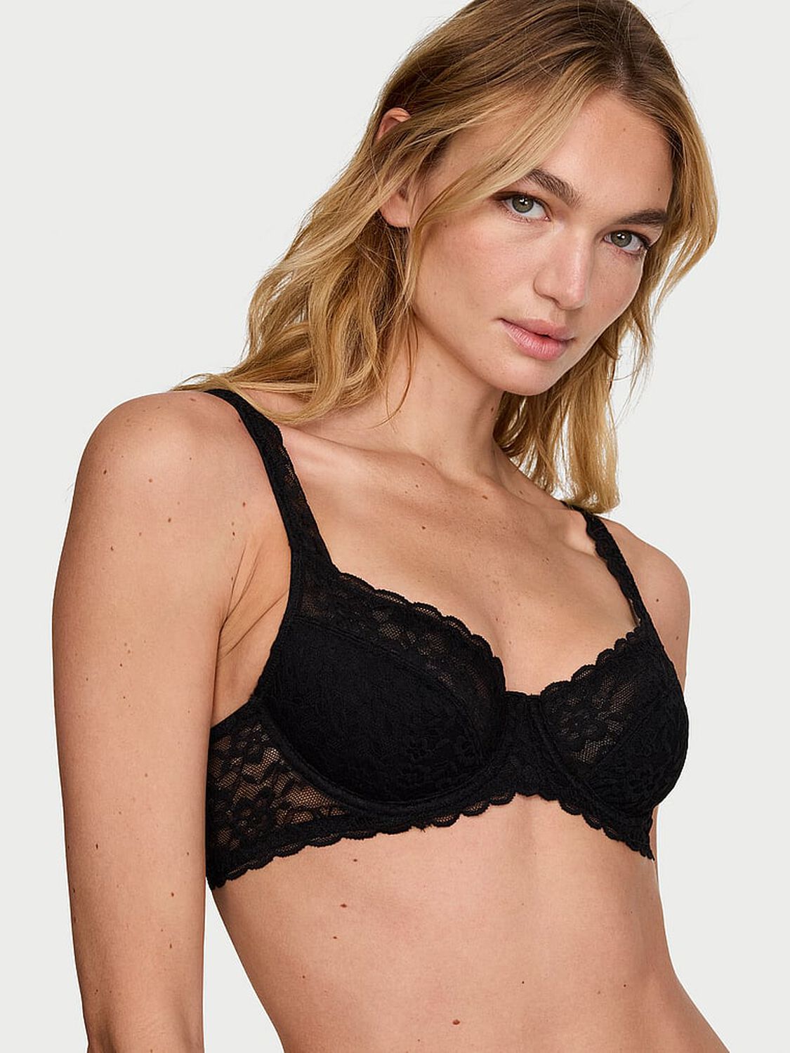 vs Victoria's Secret Lacie Unlined Balconette Bra Black 1 of 3 
