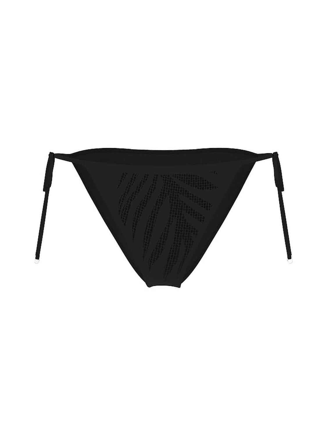 vs Victoria's Secret Swim Palm Shine Triangle Side-Tie Cheeky Bikini Bottom Pure Black 3 of 3 