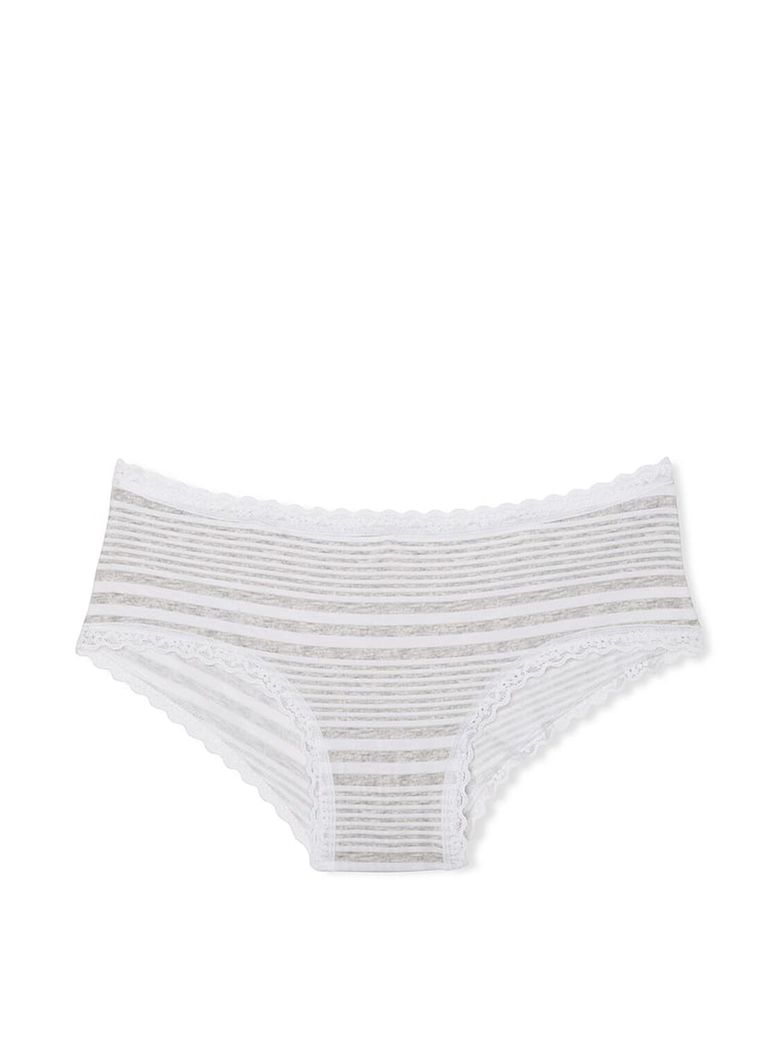 vs The Lacie Cotton Lace-Waist Cheeky Panty White & Grey Stripes 3 of 3 