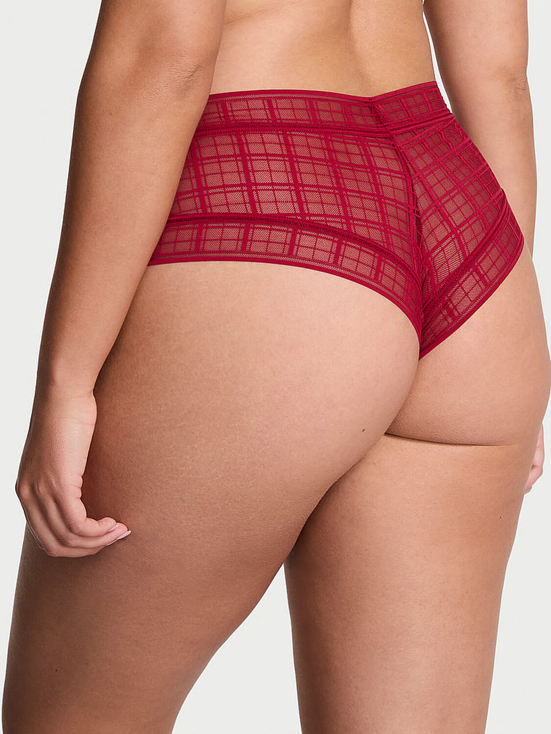 vs The Lacie Plaid Lace Cheeky Panty Red Lacquer 2 of 2 