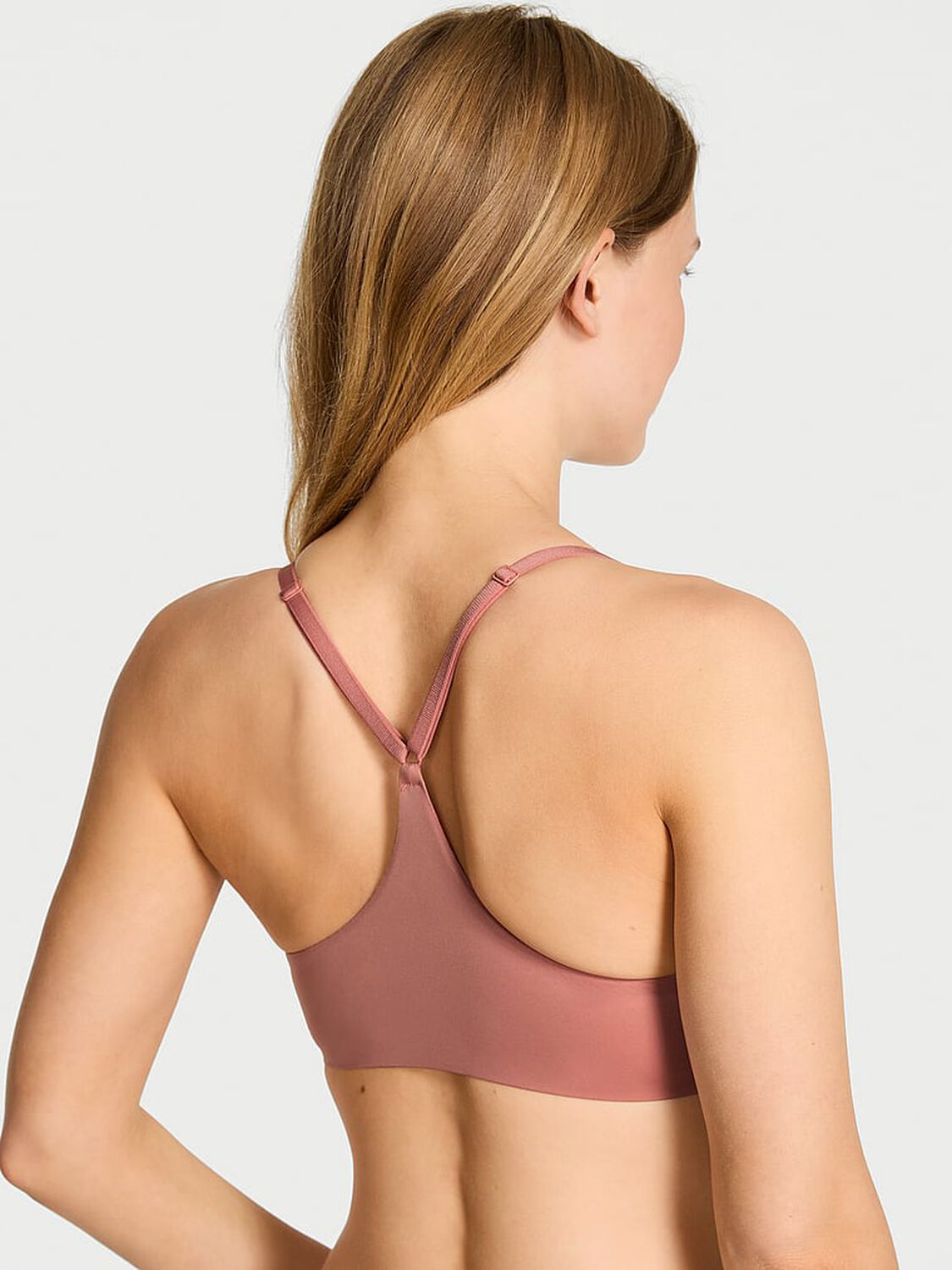 vs Body By Victoria Secret Front-Close Ultra Lightly Lined Racerback Demi Bra Desert Blush 2 of 3 