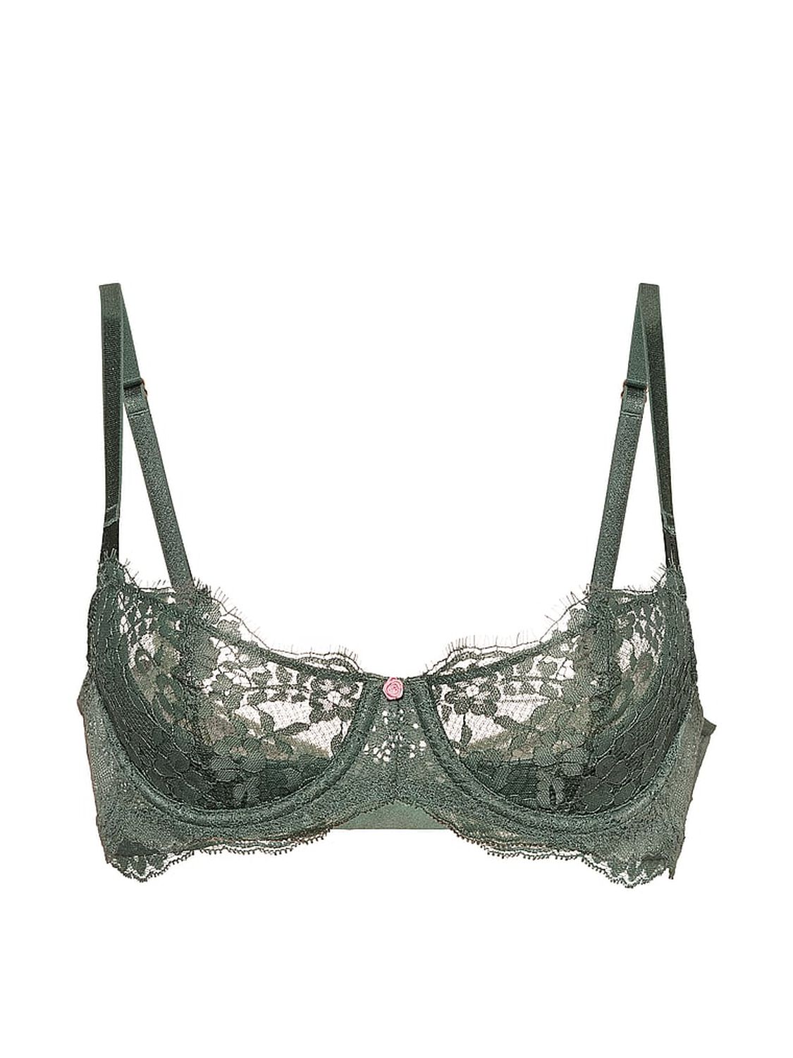 vs Dream Angels Wicked Unlined Lace Balconette Bra Faded Sage 3 of 3 