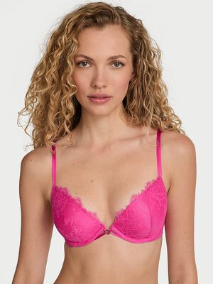 Rose Lace Lightly Lined Low-Cut Demi Bra