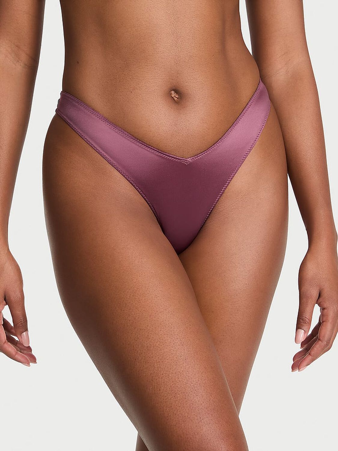 vs Very Sexy Smooth Strappy-Back High-Leg Thong Panty Purple Vapor 1 of 3 