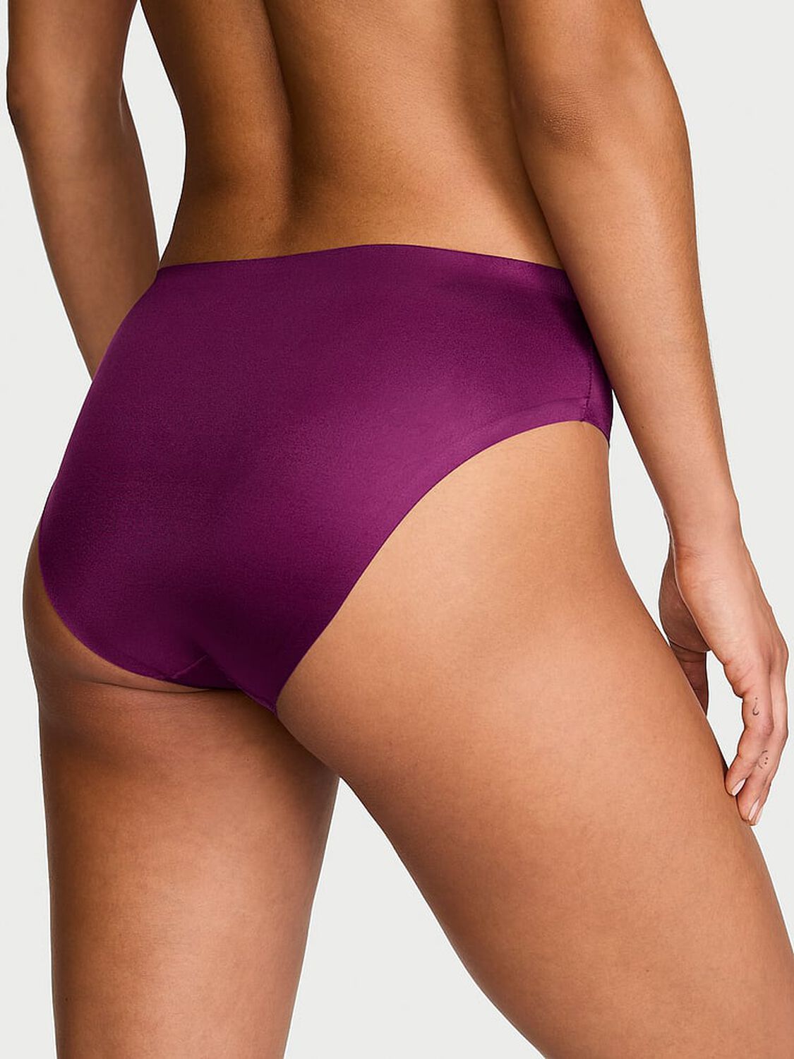 vs No-Show No-Show High-Shine Mid-Rise Bikini Panty Rhubarb 2 of 3 