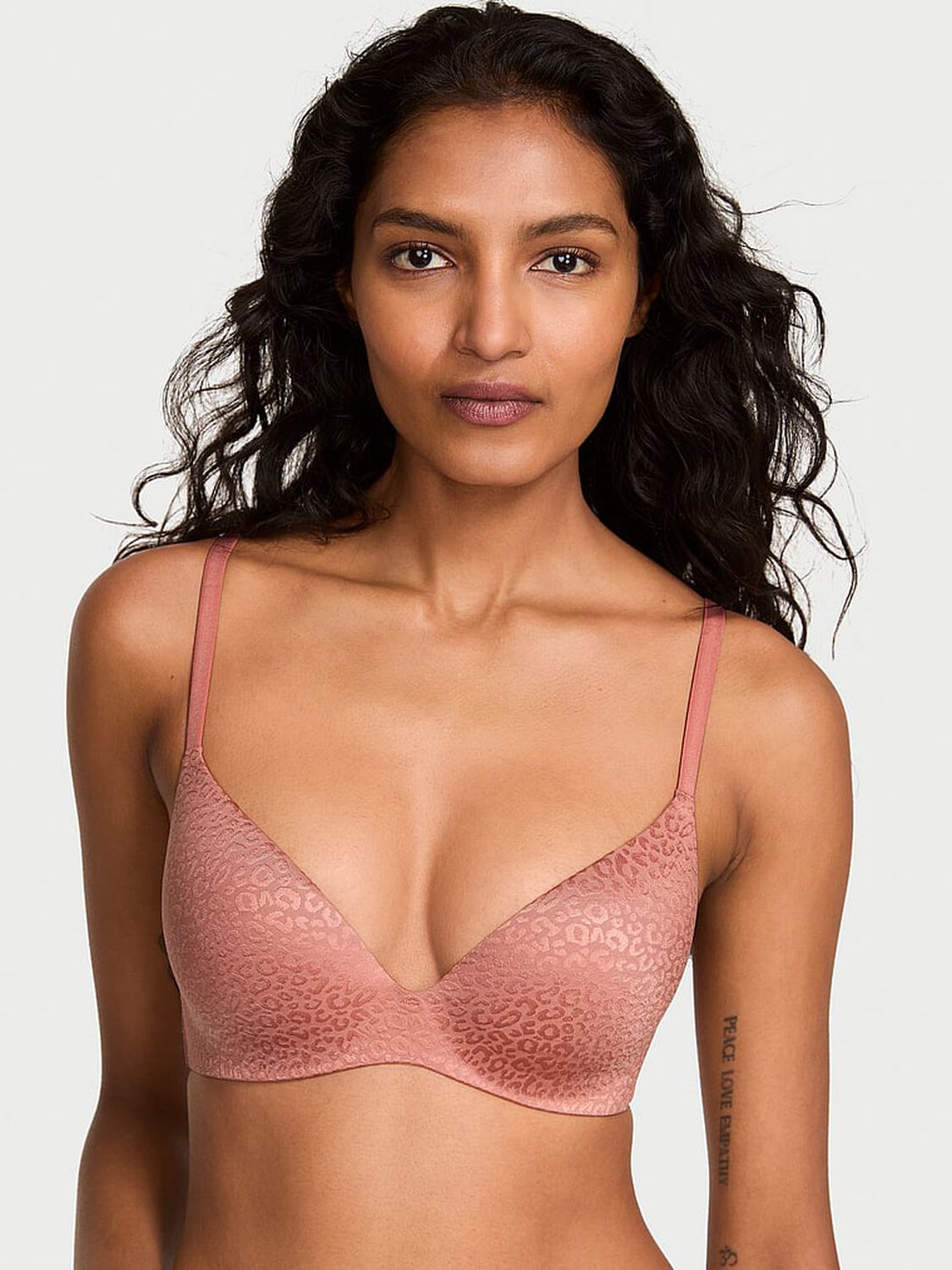 vs Body By Victoria FlexFactor Lightly Lined Plunge Demi Bra Desert Blush 5 of 5 