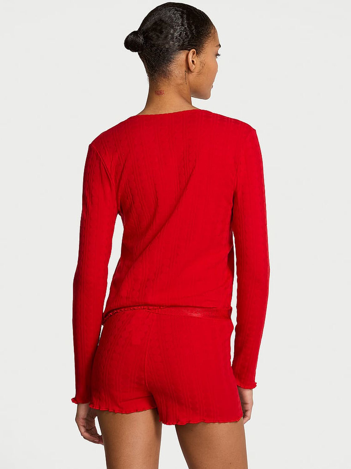 vs Victoria's Secret Heart Pointelle Short Pajama Set Lipstick 2 of 2 