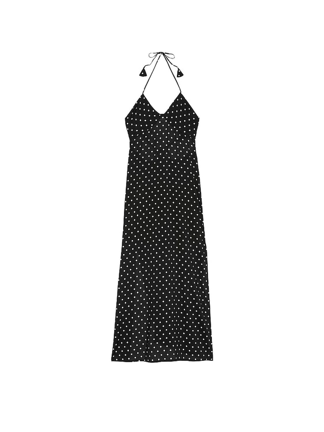 vs Victoria's Secret Swim Beachwear Halter Maxi Dress Black & White Stripes 3 of 3 