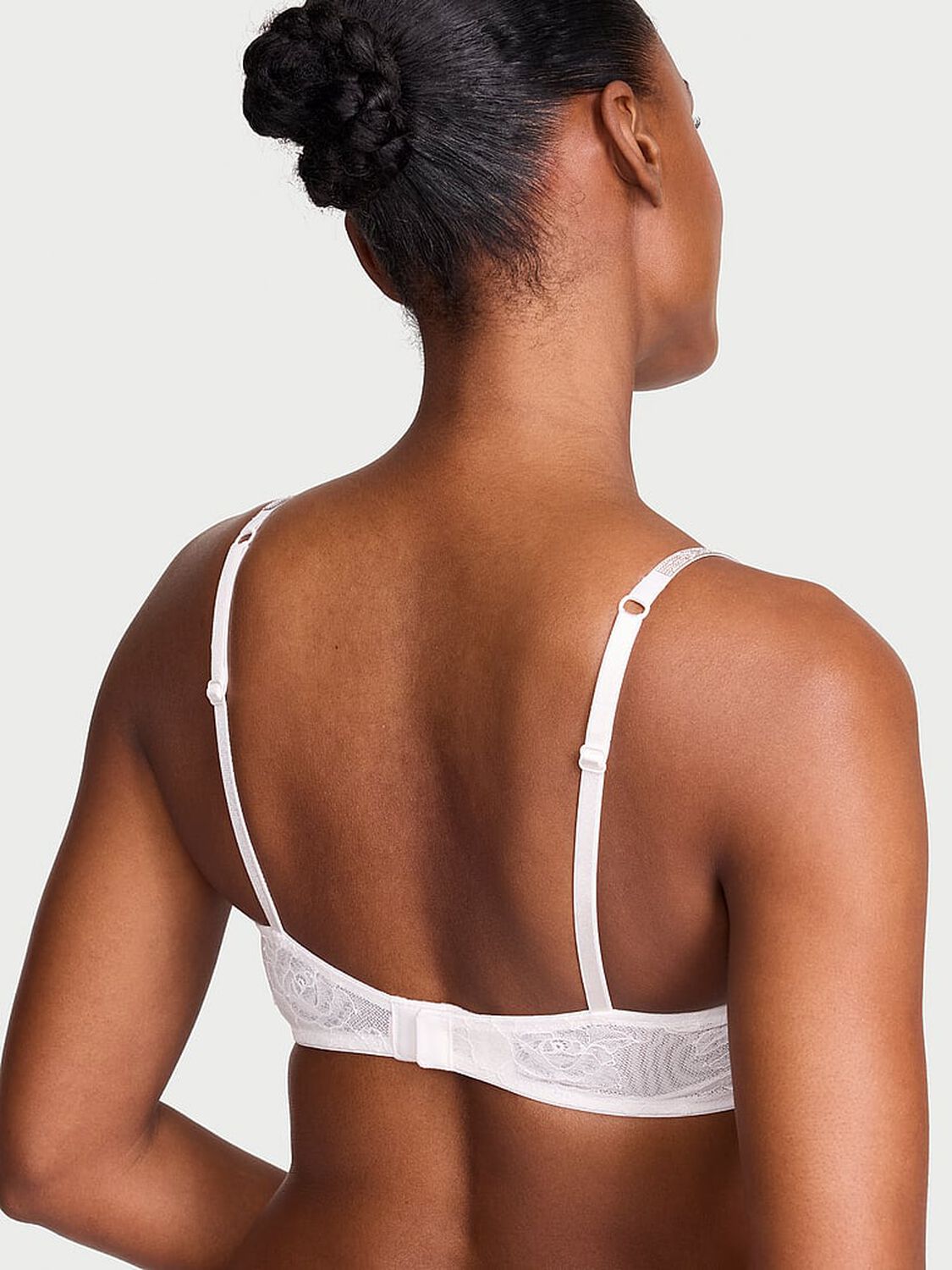 vs Very Sexy Rose Lace Gradient Shine Bandeau Bra Coconut White 2 of 4 