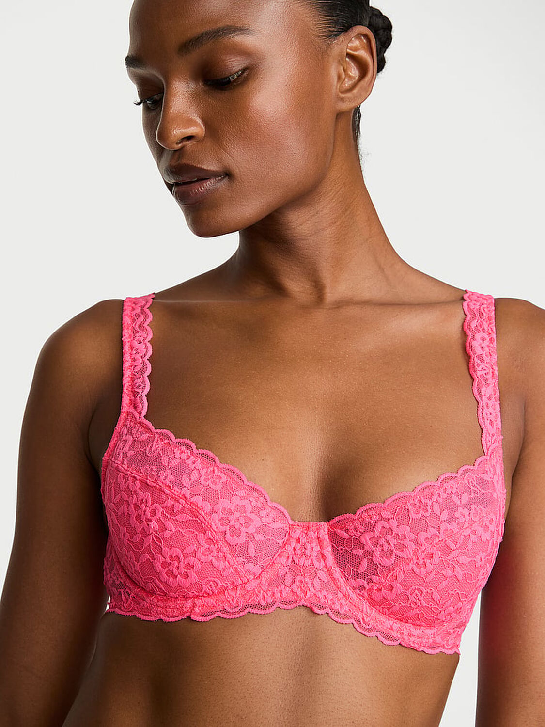 vs Victoria's Secret Lacie Unlined Balconette Bra Bombshell Pink 1 of 2 