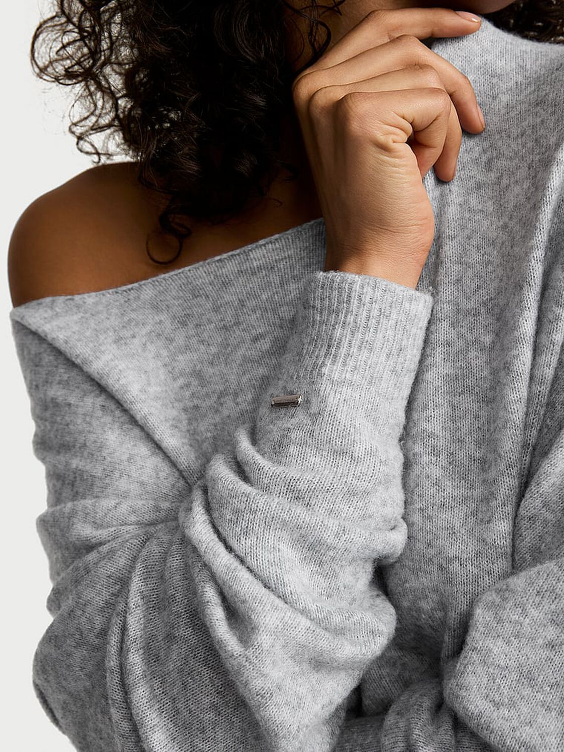 vs Victoria's Secret Summer Knit Boatneck Sweater Heather Grey 4 of 5 