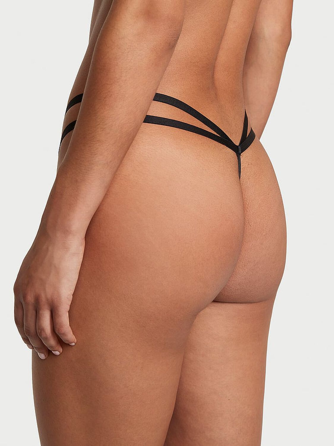 vs Very Sexy Crotchless Heartware Strappy V-String Panty Black 2 of 3 