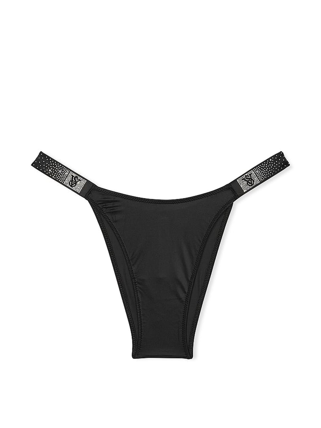 vs Very Sexy Scattered Shine Strap Brazilian Panty Black 3 of 5 
