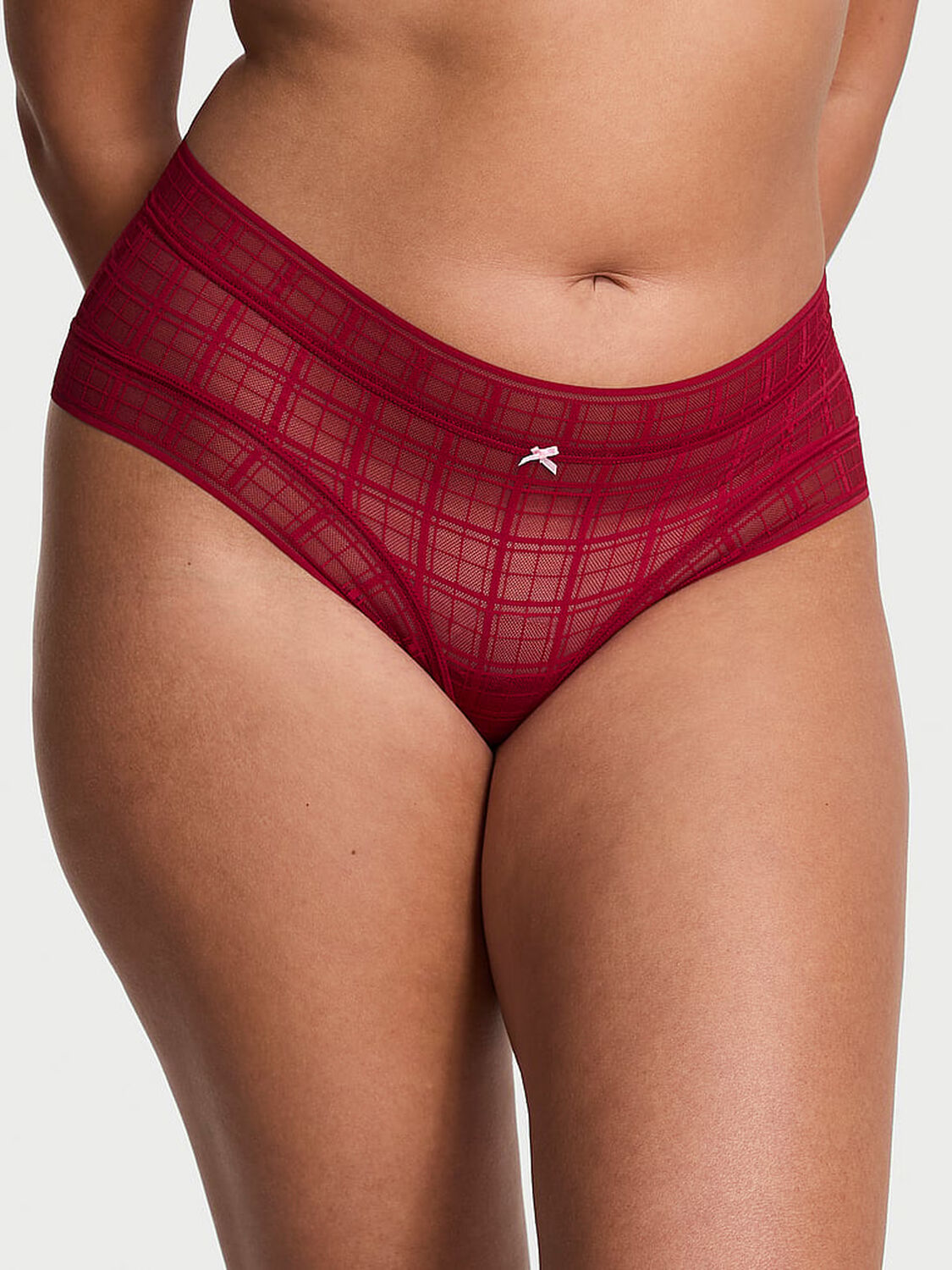 vs The Lacie Plaid Lace Cheeky Panty Red Lacquer 1 of 2 