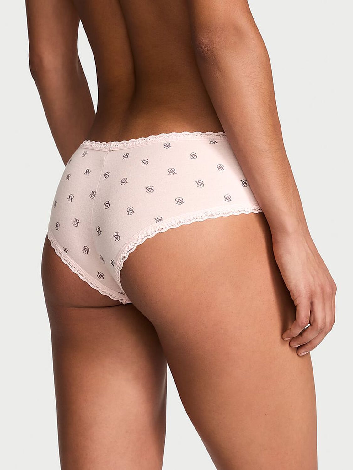 vs The Lacie Cotton Lace-Waist Cheeky Panty Pink Logo Dots 2 of 3 