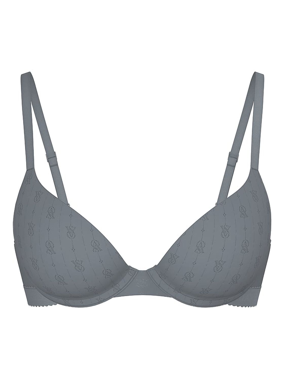 vs The T-Shirt Pointelle Logo Perfect Shape Push-Up Bra Dark Steel 3 of 3 