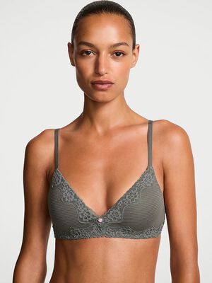 Cotton Shadow Stripe Lightly Lined Wireless Bra
