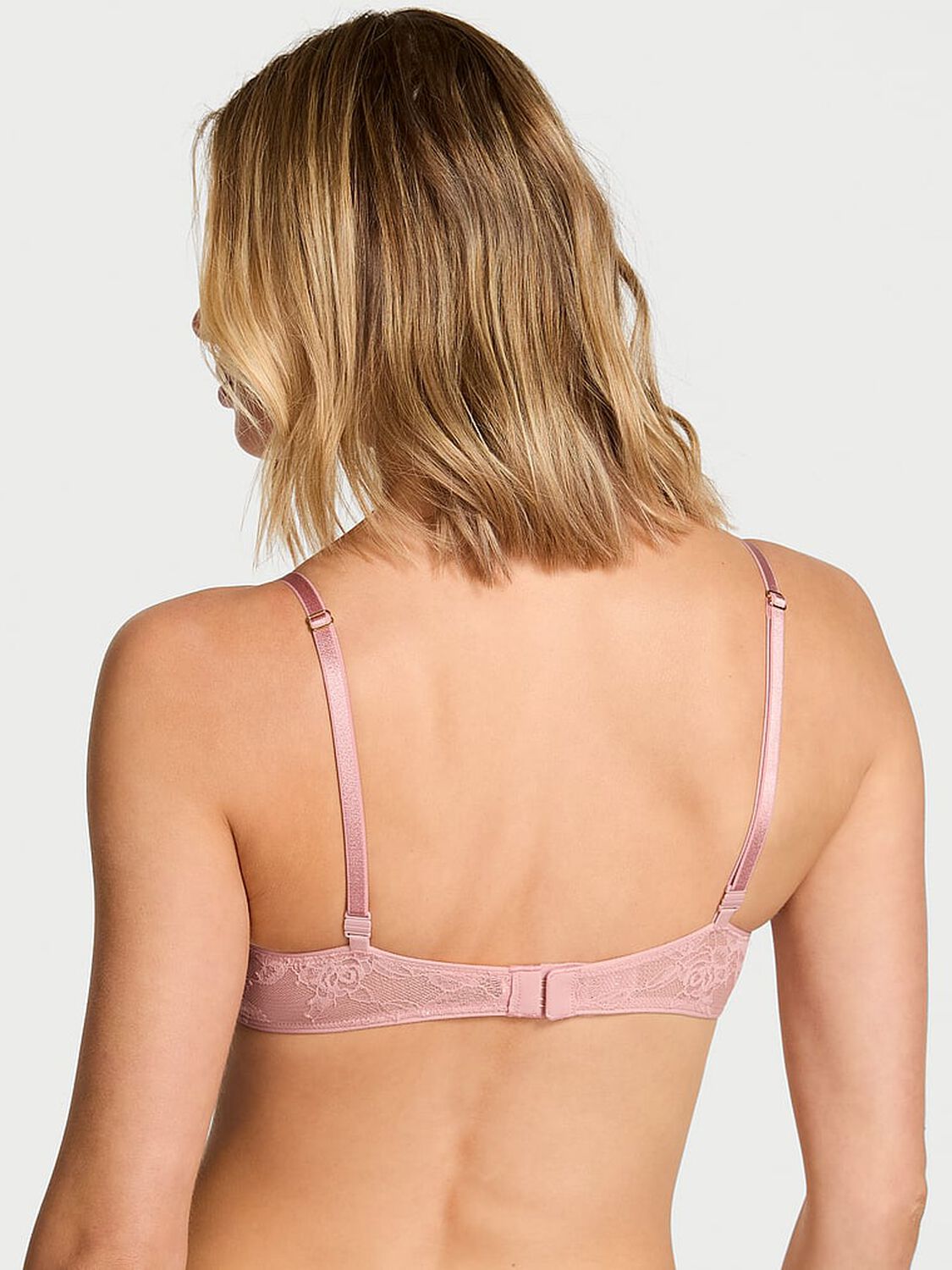 vs Very Sexy Bombshell Add-2-Cups Rose Lace Shimmer Push-Up Bra Royal Pink 2 of 2 
