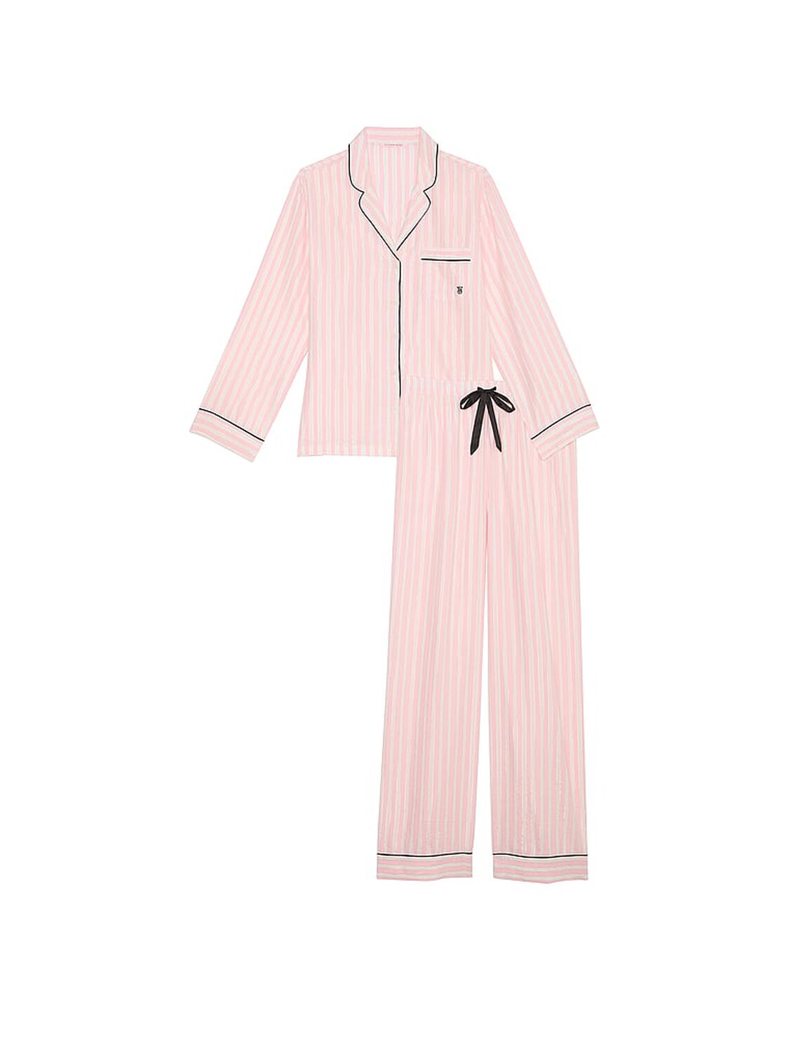 vs Victoria's Secret Flannel Long Pajama Set Pretty Blossom Shimmer 3 of 4 