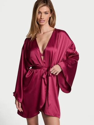Bride Embellished Satin Short Robe