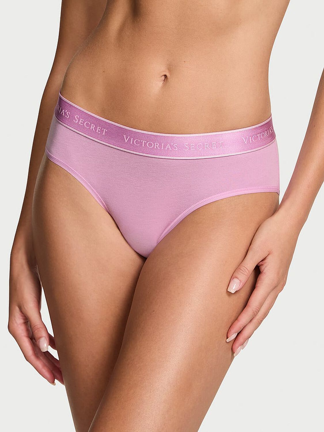 vs Cotton Logo Cotton Hiphugger Panty Bikini Pink 2 of 2 