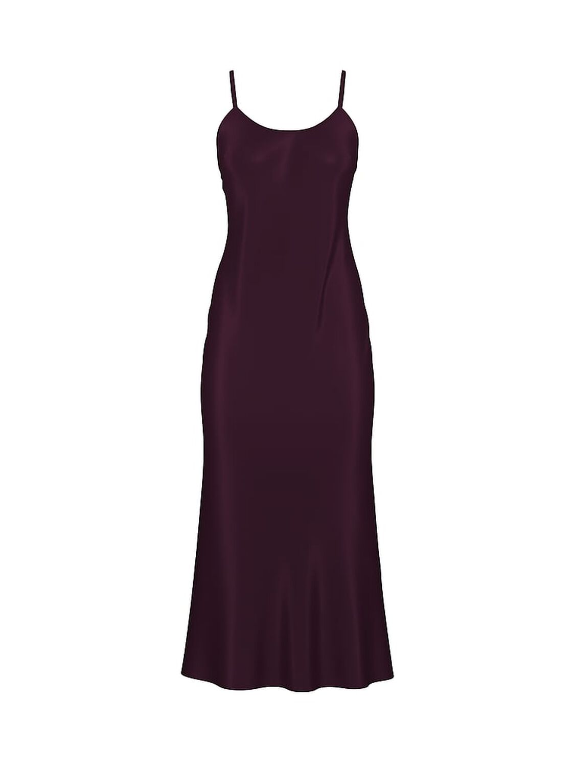 vs Victoria's Secret Luxe Sheer Satin Long Slip Dress Winter Wine 1 of 3 