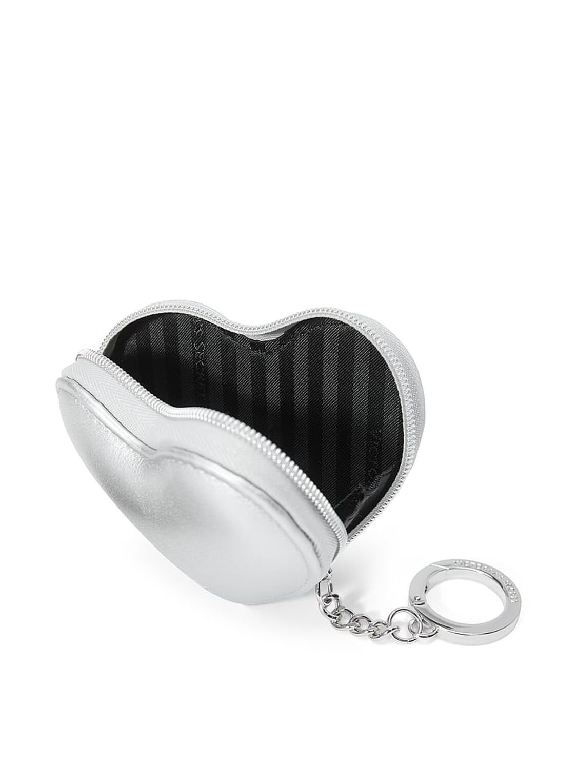 vs Victoria's Secret Heart Pouch Keychain Silver 2 of 2 