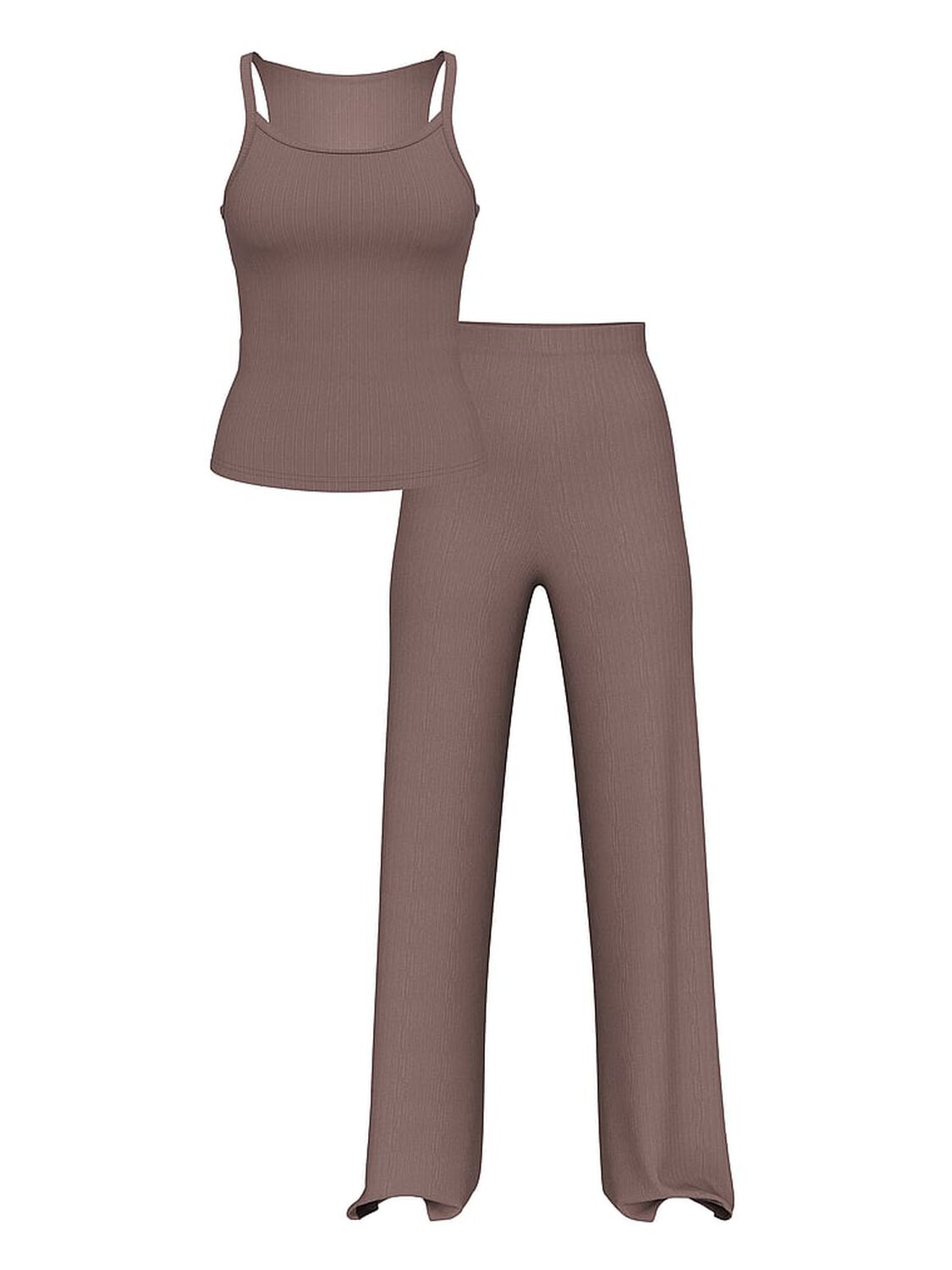 vs Victoria's Secret Modal Wide-Rib Lounge Tank & Pants Set Cloudy Grey 3 of 3 