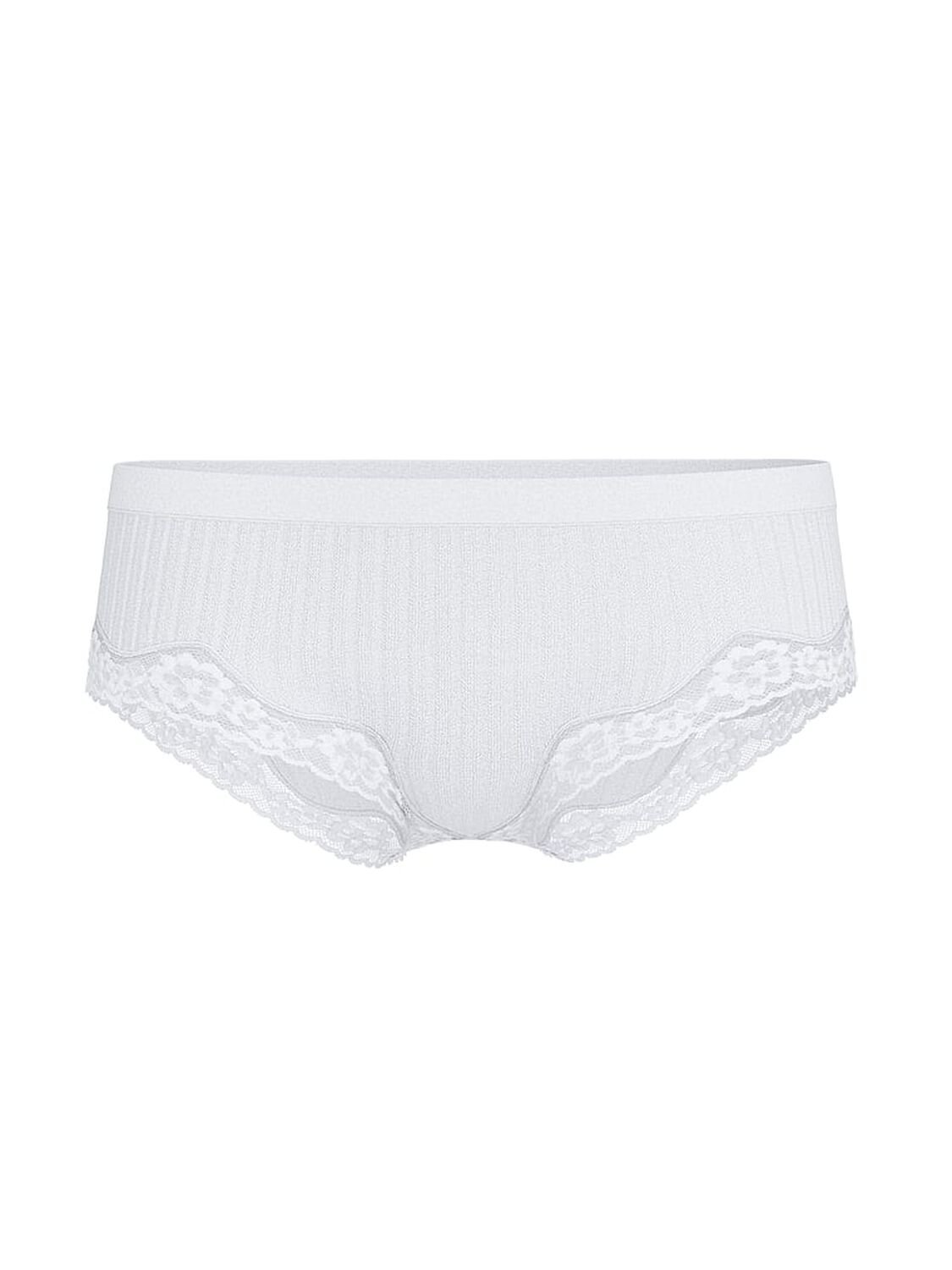 vs Seamless Seamless Rib Lace-Trim Hiphugger Panty Vs White 3 of 3 