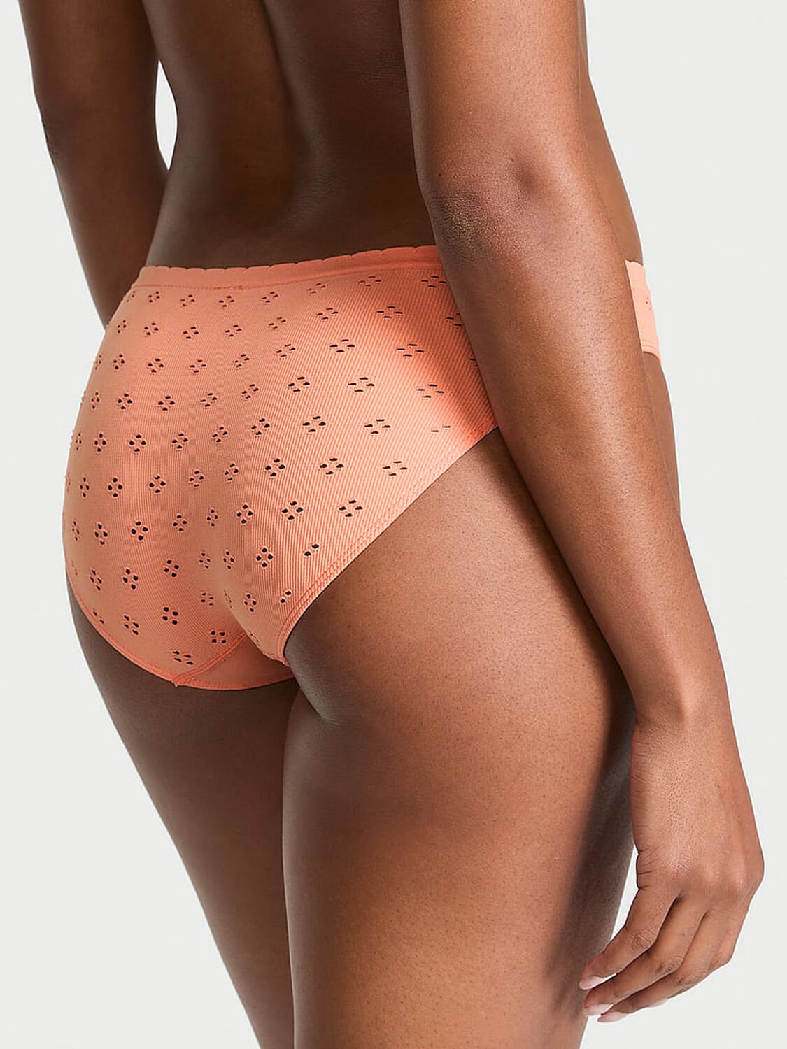 vs Seamless Seamless Eyelet Bikini Panty Peach Bellini 2 of 3 