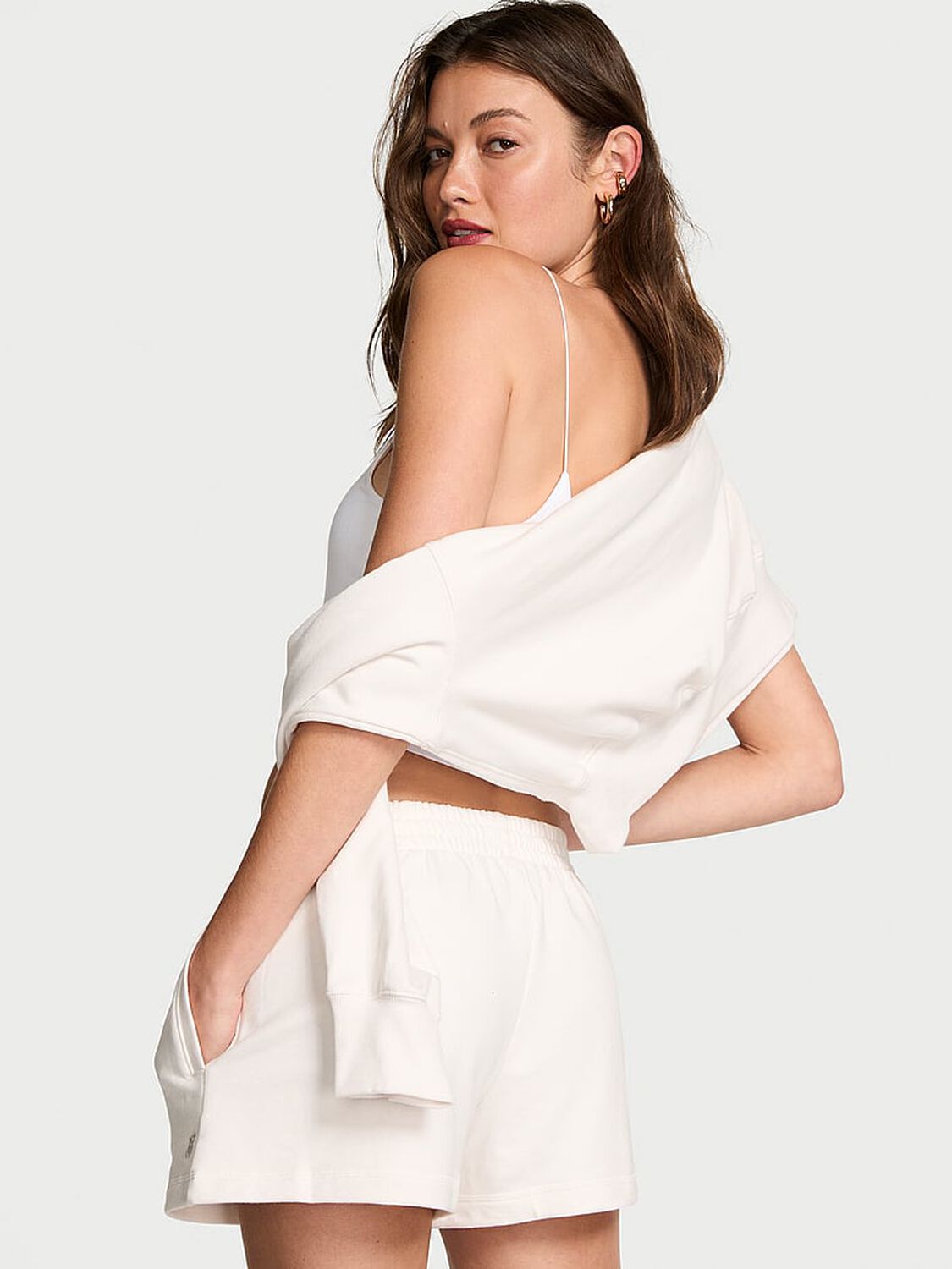 vs Angel Essentials Off-Duty Terry Lounge Shorts Coconut White 2 of 4 