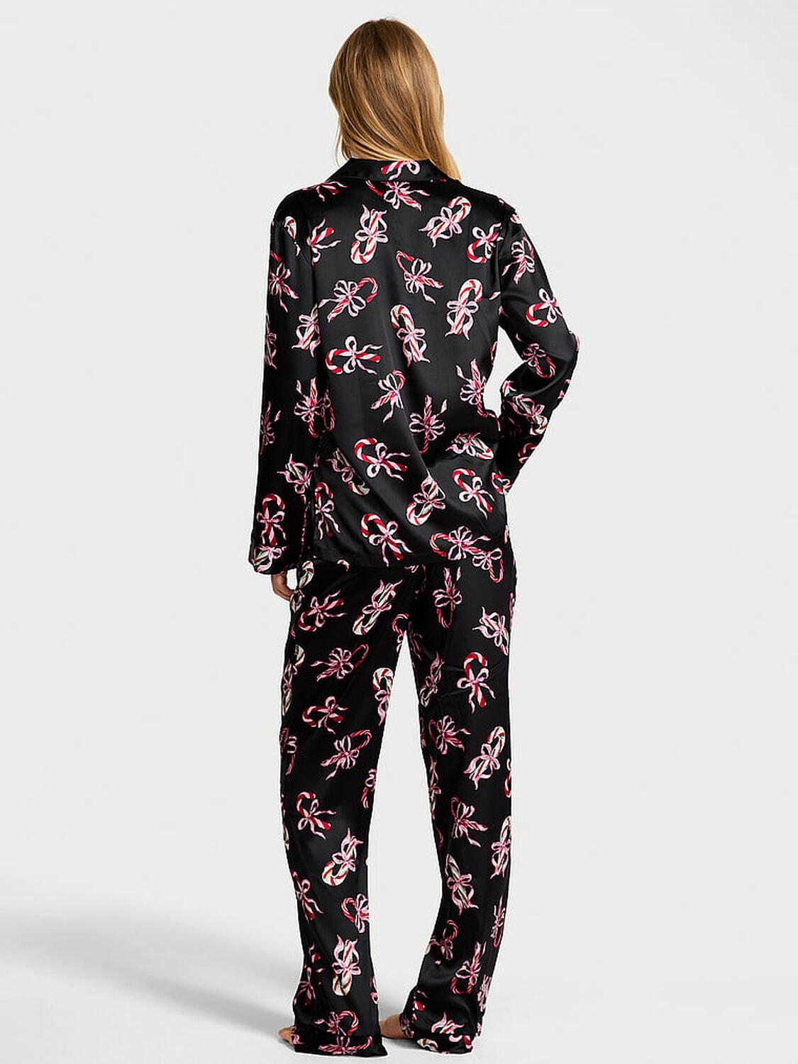 vs Victoria's Secret Glazed Satin Long Pajama Set Print 2 of 3 