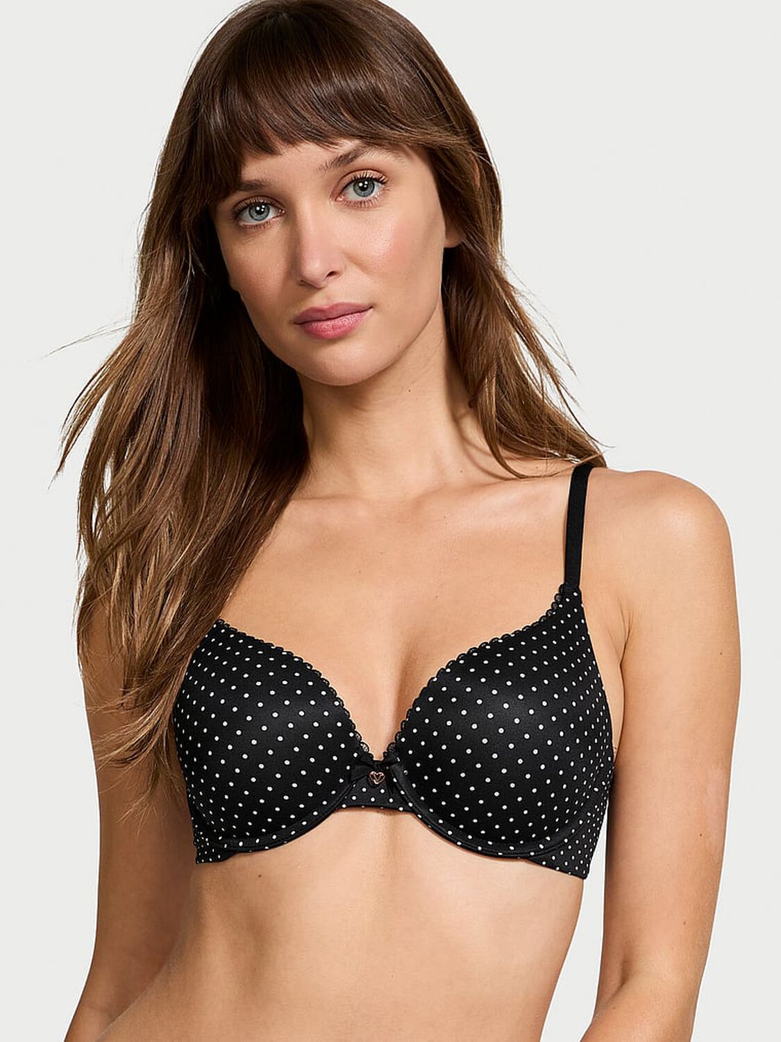 vs Body By Victoria Perfect Shape Push-Up Smooth Bra Black Dots 1 of 3 