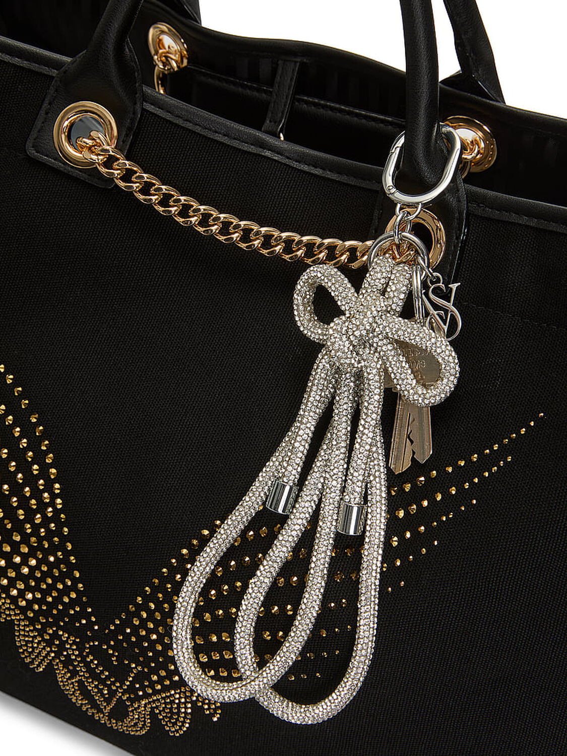 vs Victoria's Secret Knotted Shine Wristlet Strap Keychain Silver 3 of 3 