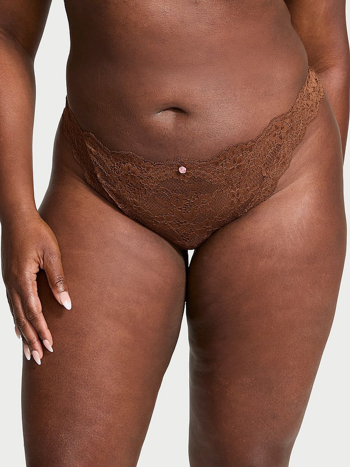 vs Dream Angels Lace Thong Panty Mousse 1 of 4 